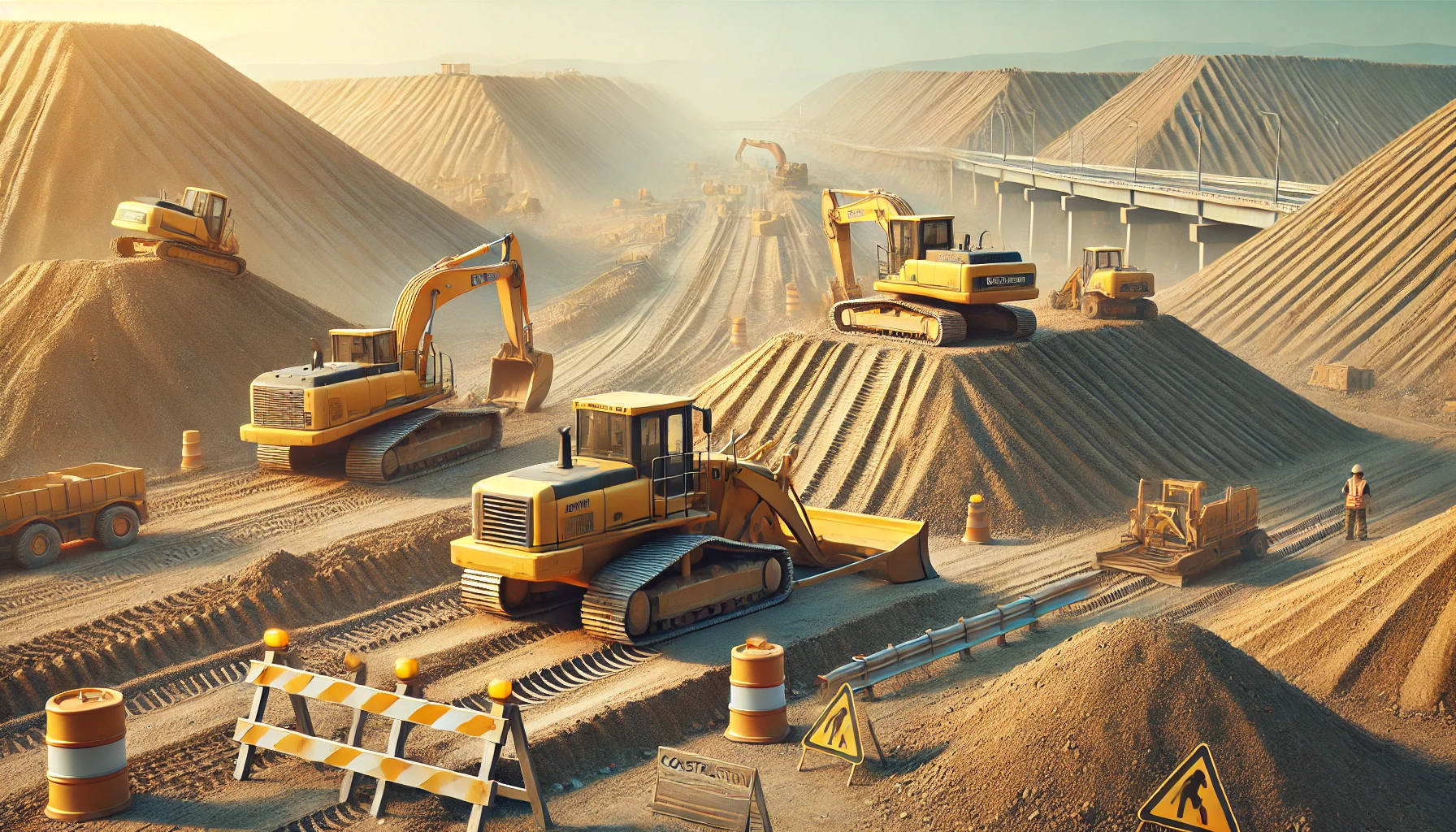 Canteiro de obras terraplanagem